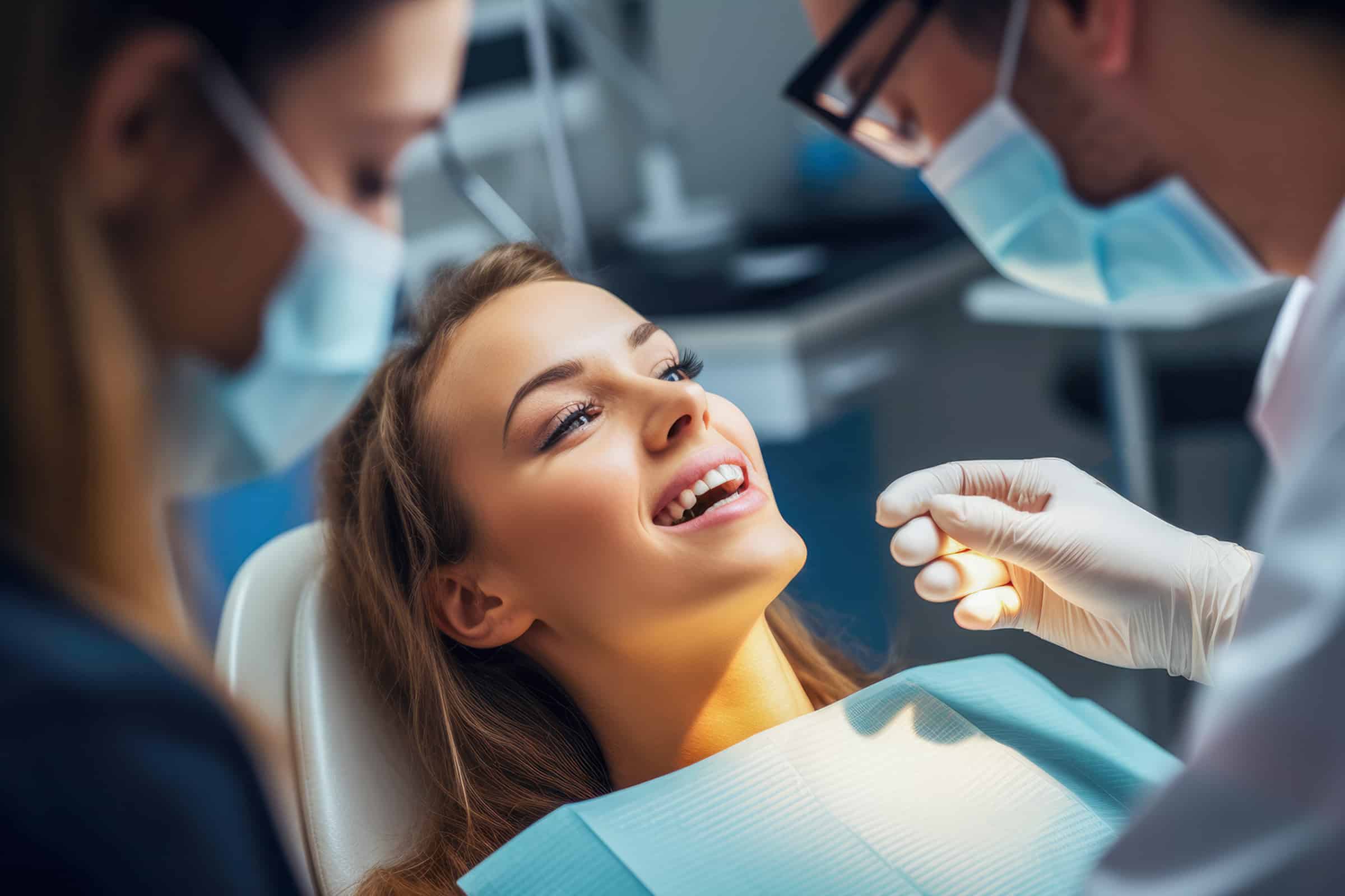 Woman at a routine dental visit in Highlands Ranch, CO